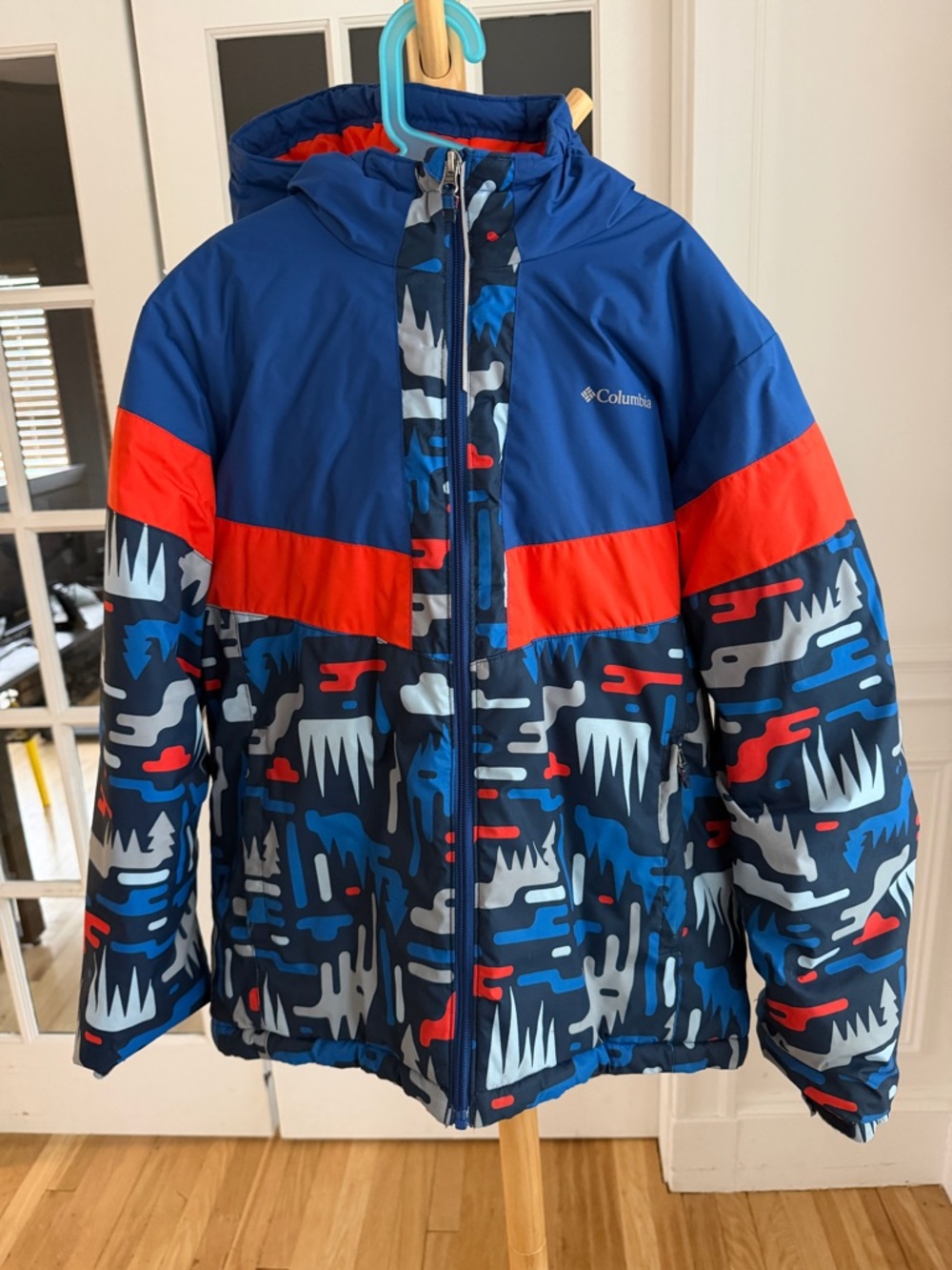 Columbia Kids' Blue & Red Patterned Insulated Jacket